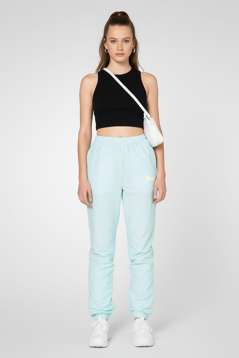 LACOSTE Women Straight Leg Brand Logo Track Pants, Mint - Image 1